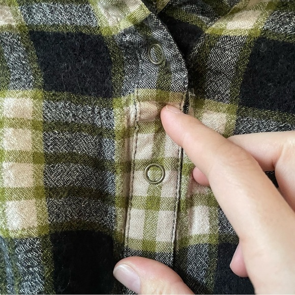Free People plaid drawstring flannel checker shirt button down - Picture 12 of 12